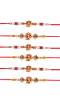 Crunchy Fashion Ganpati Rakhi with Roli Chawal Tilak Set Pack Of 6  CFRKH0031