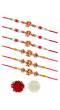 Crunchy Fashion Ganpati Rakhi with Roli Chawal Tilak Set Pack Of 6  CFRKH0031