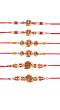 Crunchy Fashion Rakhi With Roli Chawal Tilak Set  Pack of 6 CFRKH0032