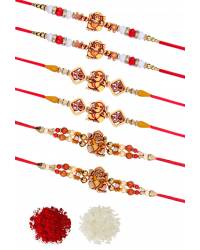 Buy Online Crunchy Fashion Earring Jewelry Crunchy Fashions Fancy Rakhi Set- Pack of 2 CFRKH0058 Gifts CFRKH0058