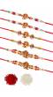 Crunchy Fashion Rakhi With Roli Chawal Tilak Set  Pack of 6 CFRKH0032