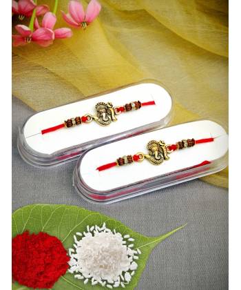 Crunchy Fashion Fancy Ganpati Rakhi Set Pack Of 2 CFRKH0042