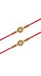 Crunchy Fashion Gold plated Om Fancy Rakhi Set Pack of 2 CFRKH0043