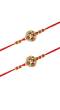 Crunchy Fashion Gold plated Om Fancy Rakhi Set Pack of 2 CFRKH0045