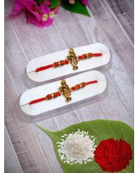 Buy Online Crunchy Fashion Earring Jewelry Crunchy Fashion Bracelet Material Moti and Threads Red Kundan Rakhi Combo Set  CFRKH0041 Gifts CFRKH0041