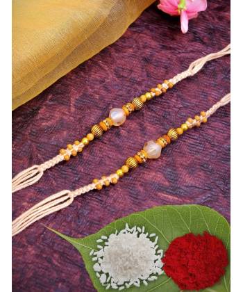 Crunchy Fashions Fancy Rakhi With Roli Chawal Tilak Set- Pack of 2 CFRKH0047