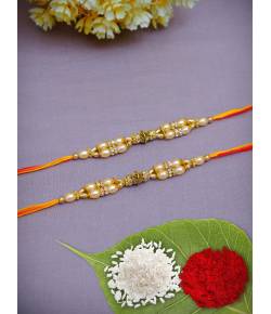 Crunchy Fashions Fancy Stone Rakhi with Roli Chawal Tilak Set- Pack of 2 CFRKH0054