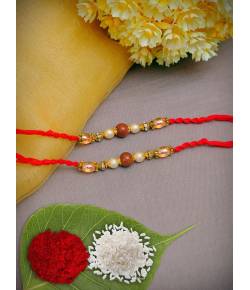 Crunchy Fashions Fancy Rakhi with Roli Chawal Tilak Set- Pack of 2 CFRKH0055