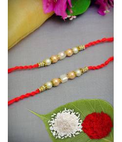 Crunchy Fashion Fancy Rakhi Set pack of 2 With Roli Chawal Tilak CFRKH0056