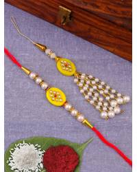 Buy Online Crunchy Fashion Earring Jewelry Crunchy Fashions Veera Metal Rakhi Set- Pack of 2 Gifts CFRKH0022