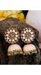 Traditional Floral Peach Kundan Jhumka Earrings RAE0602