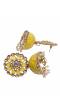 Traditional  Yellow Floral Kundan Jhumka Earrings RAE0603