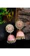 Light Pink Floral Jhumka Earrings RAE0606
