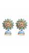 Traditional Style Gold Aqua  Big Stud Jhumki Earrings RAE0608