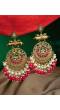 Traditional Gold Red Party Wear Earrings RAE0610