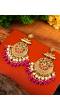 Traditional Gold Pink Party Wear Earrings RAE0611