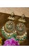 Traditional Gold Green Party Wear Dangler Earrings RAE0614