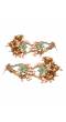 Traditional Gold Plated Green Kundan & Perl layered Earrings RAE0615