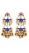Traditional Gold Plated Blue Kundan & Perl layered Earrings RAE0616