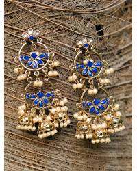 Buy Online Royal Bling Earring Jewelry Traditional Grey Floral Golden Jhumki Earrings RAE1681 Jewellery RAE1681