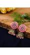 Traditional Gold Plated Light Pink Jhumka Earrings RAE0620