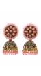 Traditional Gold Plated Pink Floral Jhumka Jhumki Earrings RAE0625