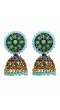 Traditional Gold Plated Seagreen Jhumka Jhumki Earrings RAE0627