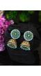 Traditional Gold Plated Seagreen Jhumka Jhumki Earrings RAE0627