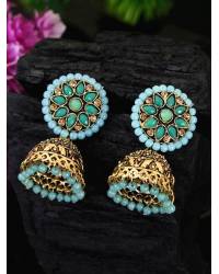 Buy Online Crunchy Fashion Earring Jewelry Stylish Maroon Meenakari Party Wear Floral Jhumka Earrings for Jewellery RAE2462