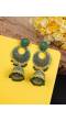 Gold Plated Green LOng Dangler Jhumki Earrings RAE0640