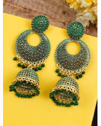 Buy Online Crunchy Fashion Earring Jewelry Black & Gold-Toned Geometric Drop Earrings  Jewellery CFE1241