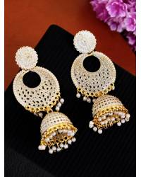 Buy Online Crunchy Fashion Earring Jewelry Crunchy Fashion Gold-Plated Sky Blue Kundan & Pearl Errings Tika RAE2151 Earrings RAE2151