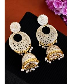 Gold Plated Chandbali Jhumki Earrings RAE0644