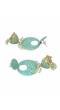 Gold Plated Blue Chandbali Dangler Jhumka Earrings RAE0647