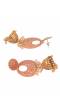 Gold Plated Peach Long Chandbali Dangler Jhumki  Earrings RAE0648