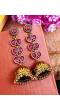 Traditional Gold & Pink Jhumka Jhumki Earrings RAE0650