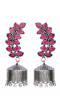 silver Plated Pink Jhumka Jhumki Earrings RAE0651