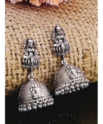 Oxidized German Silver Unique Jhumka Jhumki Earrings RAE0657