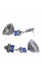German Silver Plated Blue Jhumka Jhumki Earrings RAE0669