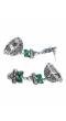 German Silver Plated Green Jhumka Jhumki Earrings RAE0671