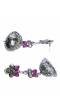 German Silver Pink Jhumka Earrings RAE0673