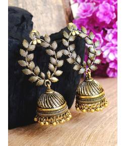 Traditional Gold Plated Stylish Jhumka Earrings 