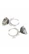 Oxidized Silver White Pearls Hoop Jhumka Earrings RAE0681