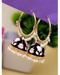 Buy Online Royal Bling Earring Jewelry Crunchy Fashion Dazzling Pearl Gold-Plated  Kundan Meenakari Red Chandbali Earrings RAE1890 Jewellery RAE1890