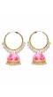 Traditional Gold Pink Hoops Jhumka Earrings RAE0684