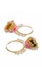 Traditional Gold Pink Hoops Jhumka Earrings RAE0684