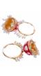 Traditional Gold Plated Red Hoops Jhumka Earrings RAE0687