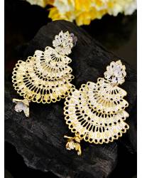 Buy Online Crunchy Fashion Earring Jewelry Gold Plated Party Wear Purple Crystal Necklace With Earrings Jewellery CFS0242