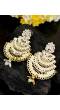 Gold Plated White Peacock Dangler Earrings RAE0692