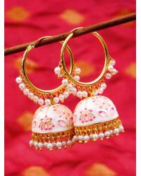 Buy Online Royal Bling Earring Jewelry Gold Plated Kundan Earrings With Pearls RAE0787 Jewellery RAE0787